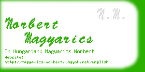 norbert magyarics business card